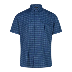 CMP Camicia a maniche corte con fantasia a quadri da Trekking Uomo